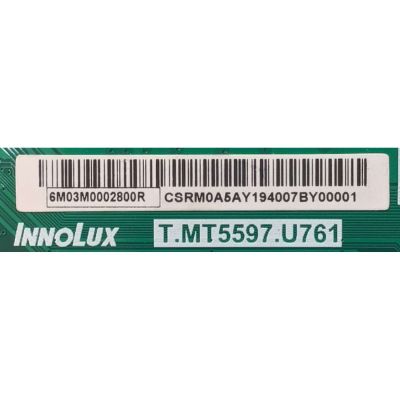 MAIN PARA SMART TV VIZIO UHD LED 4K (3840 X 2160P) / NUMERO DE PARTE 6M03M0002800R / 6M03A0001V00J / T.MT5597.U761 / 6M03M0002800R / 192E46172A / PANEL V500DJ6-D03 REV.C5 / MODELO V505-G9 - Imagen 2